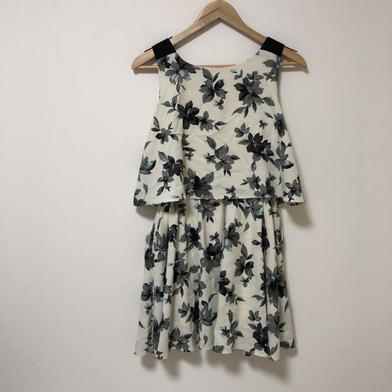 ヘザー Heather ワンピース ミニスカート FREE 総柄 X 花柄 白 / ホワイト / X 灰 / グレー / X 黒 / ブラック /  レディース USED 古着 中古 10016599