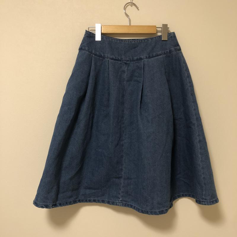 イーハイフンワールドギャラリー E hyphen world gallery スカート ひざ丈スカート M 無地 青 / ブルー /  レディース USED 古着 中古 10016606