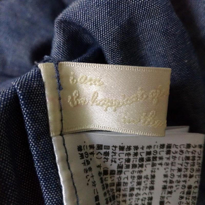 リッチ rich ワンピース ひざ丈スカート M 無地 X 刺繍 X  白 / ホワイト / X インディゴ / インディゴ /  レディース USED 古着 中古 10016640