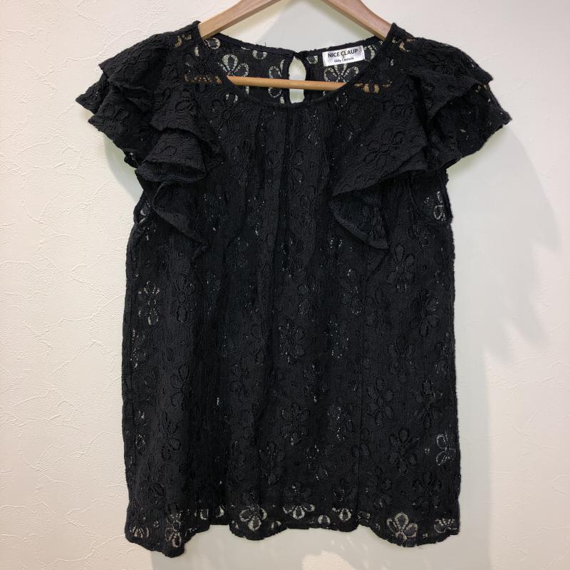 ナイスクラップ NICE CLAUP シャツ、ブラウス 半袖 M 無地 X  紺 / ネイビー /  レディース USED 古着 中古 10016648