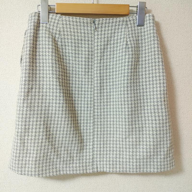 ロペピクニック ROPE' PICNIC スカート ミニスカート ツイードタイトスカート 38 千鳥格子 白 / ホワイト / X 灰 / グレー / X 金 / ゴールド /  レディース USED 古着 中古 10016738