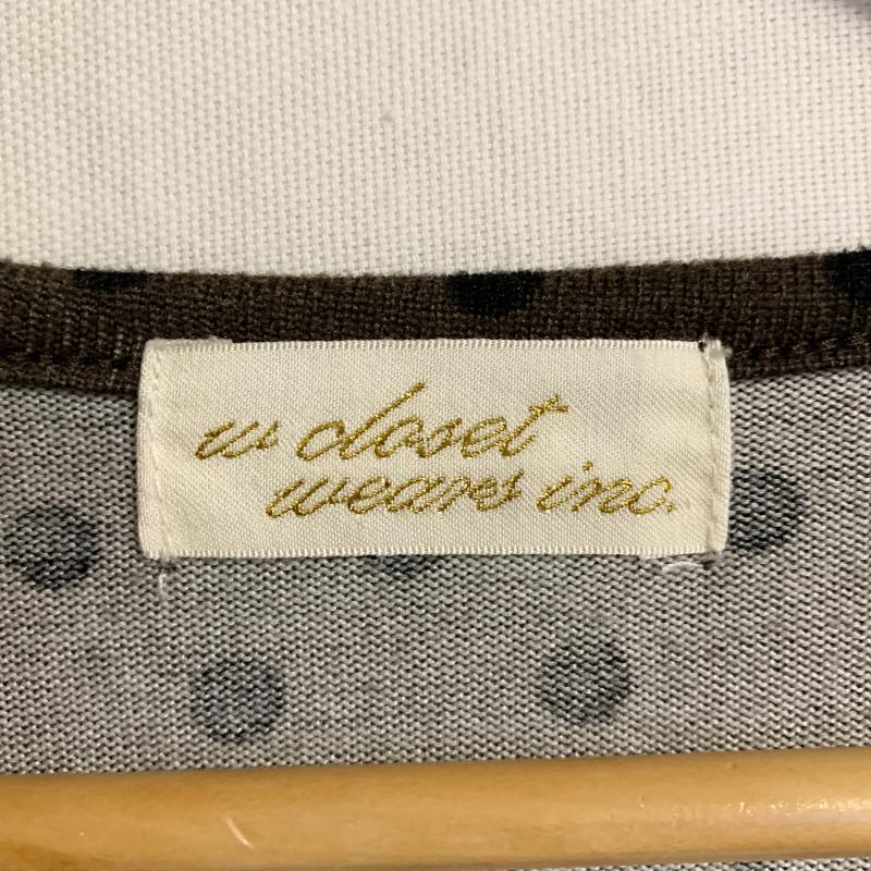 ダブルクローゼット w closet ワンピース ひざ丈スカート FREE ドット 灰 / グレー / X 黒 / ブラック /  レディース USED 古着 中古 10016755