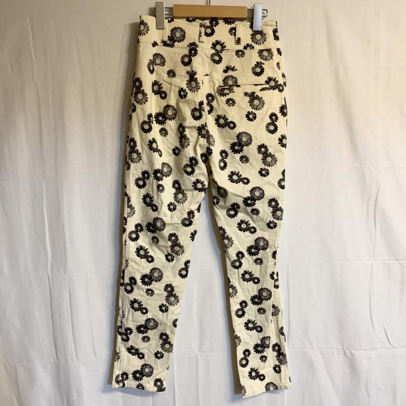 ダブルクローゼット w closet パンツ スラックス M 花柄 白 / ホワイト / X 黒 / ブラック /  レディース USED 古着 中古 10016760