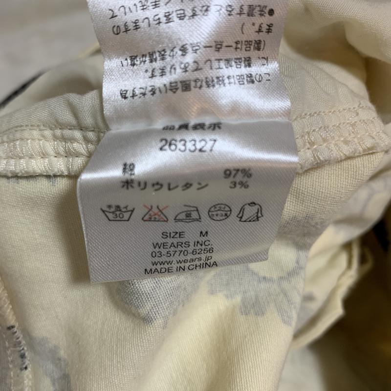 ダブルクローゼット w closet パンツ スラックス M 花柄 白 / ホワイト / X 黒 / ブラック /  レディース USED 古着 中古 10016760