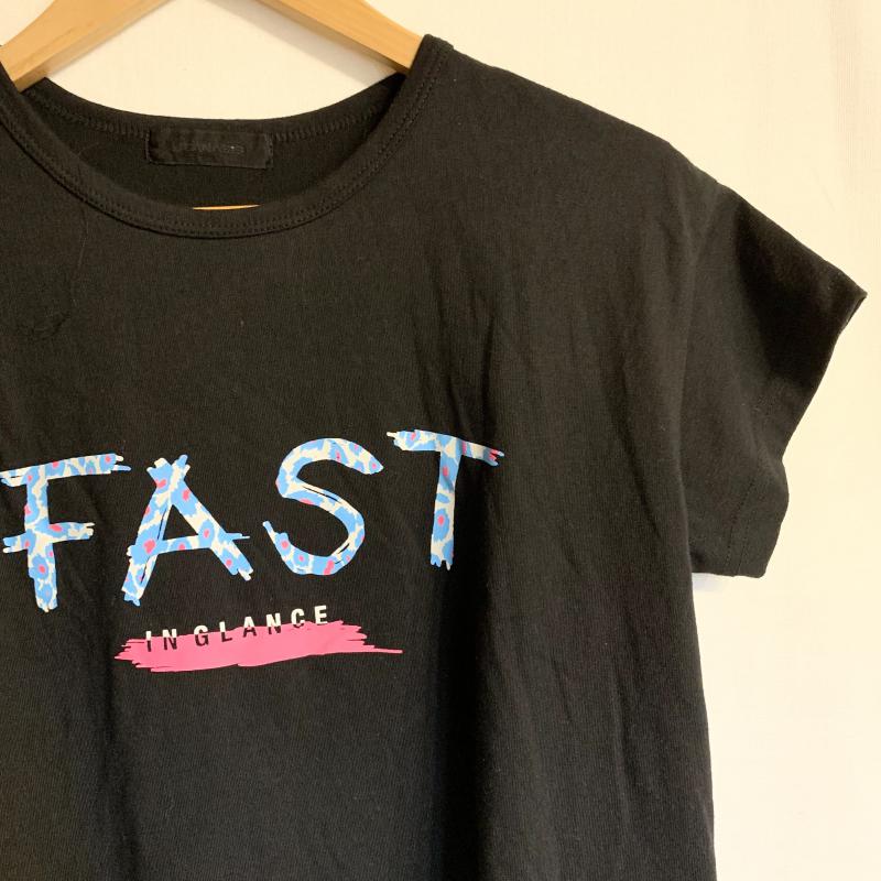 ジーナシス JEANASIS Tシャツ 半袖 FREE プリント X ロゴ、文字 X 無地 黒 / ブラック /  レディース USED 古着 中古 10016785