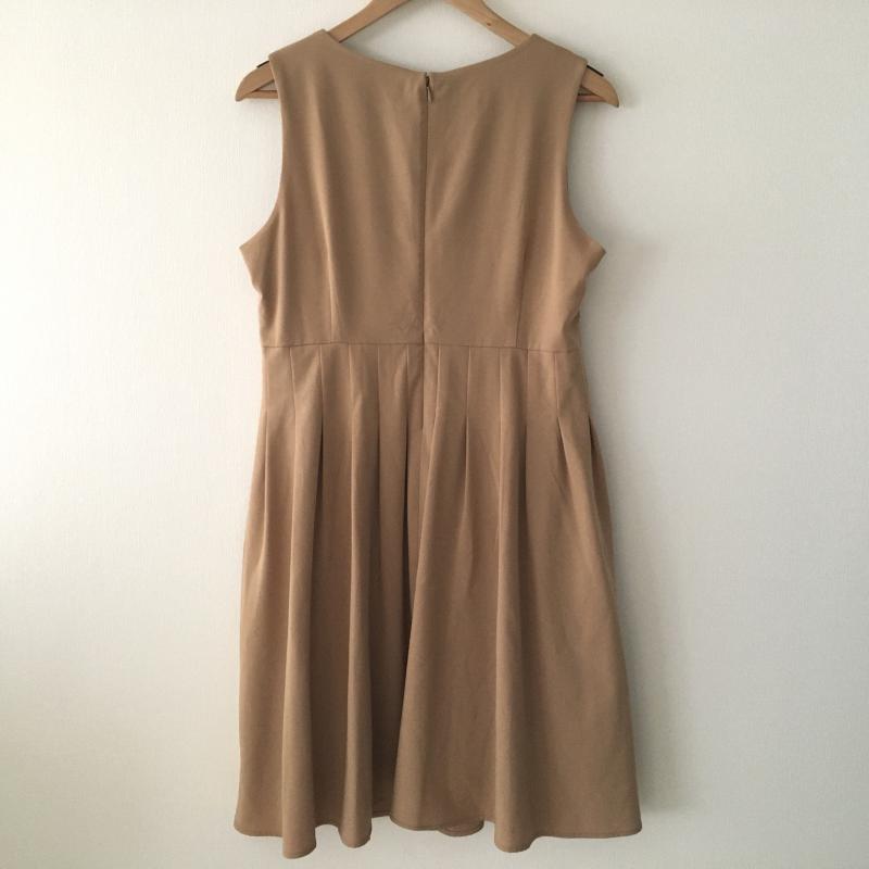 タルボット TALBOTS ワンピース ひざ丈スカート 8 無地 ベージュ / ベージュ /  レディース USED 古着 中古 10016912