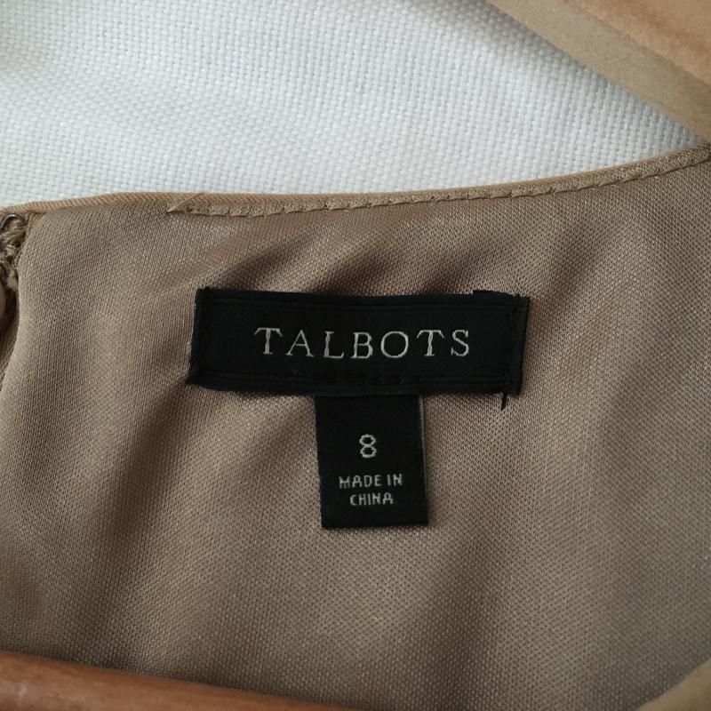 タルボット TALBOTS ワンピース ひざ丈スカート 8 無地 ベージュ / ベージュ /  レディース USED 古着 中古 10016912