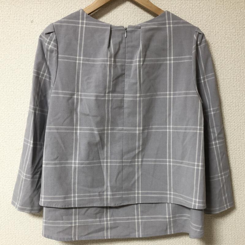 リアラ Reala カットソー 長袖 プルオーバーブラウス M チェック 灰 / グレー /  レディース USED 古着 中古 10017146