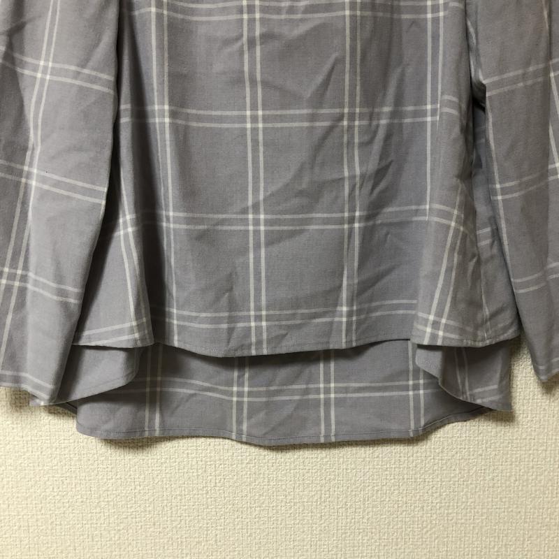 リアラ Reala カットソー 長袖 プルオーバーブラウス M チェック 灰 / グレー /  レディース USED 古着 中古 10017146