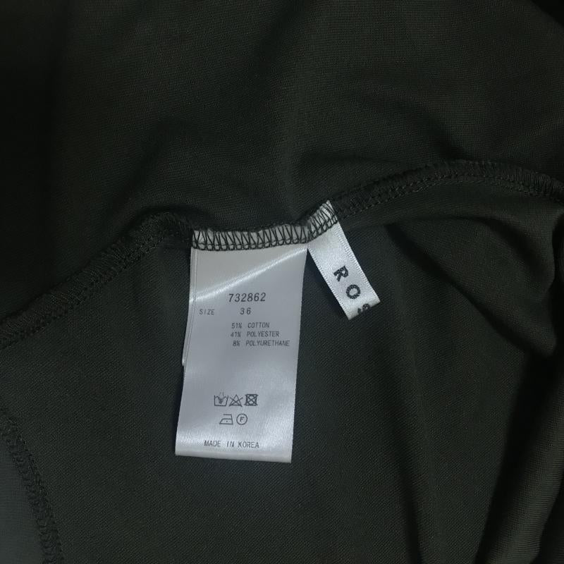 ロージー ROSIEE カットソー 半袖 36 無地 カーキ / カーキ /  レディース USED 古着 中古 10017201