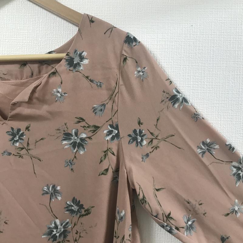 ヨーロ YOLO ワンピース ひざ丈スカート 36 花柄 桃 / ピンク / X 灰 / グレー / X 緑 / グリーン /  レディース USED 古着 中古 10017202