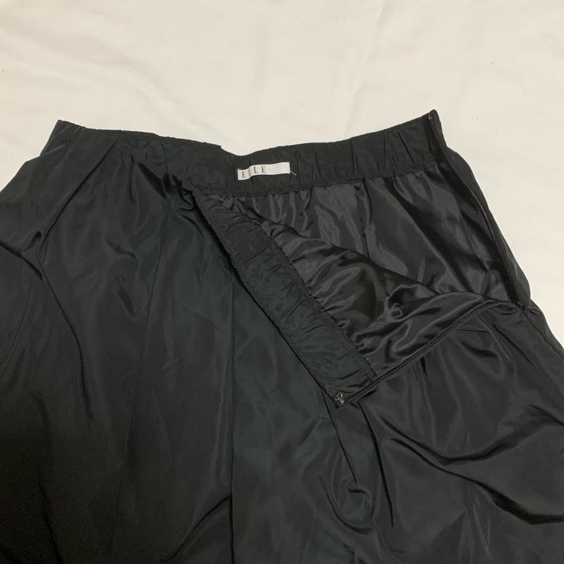 エル ELLE スカート ひざ丈スカート 40 無地 黒 / ブラック /  レディース USED 古着 中古 10017362