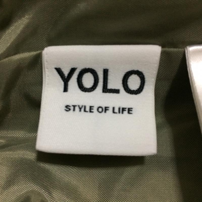 ヨーロ YOLO スカート ひざ丈スカート 38 無地 カーキ / カーキ /  レディース USED 古着 中古 10017472