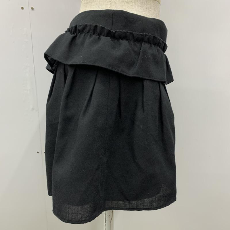 ジルスチュアート JILLSTUART パンツ  キュロット ウエストフリル 0 無地 黒 / ブラック /  レディース USED 古着 中古 10021488