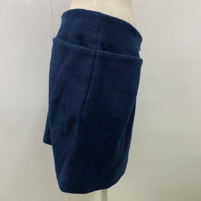 アクチュエル actuel スカート  タイトスカート M 無地 紺 / ネイビー /  レディース USED 古着 中古 10021542
