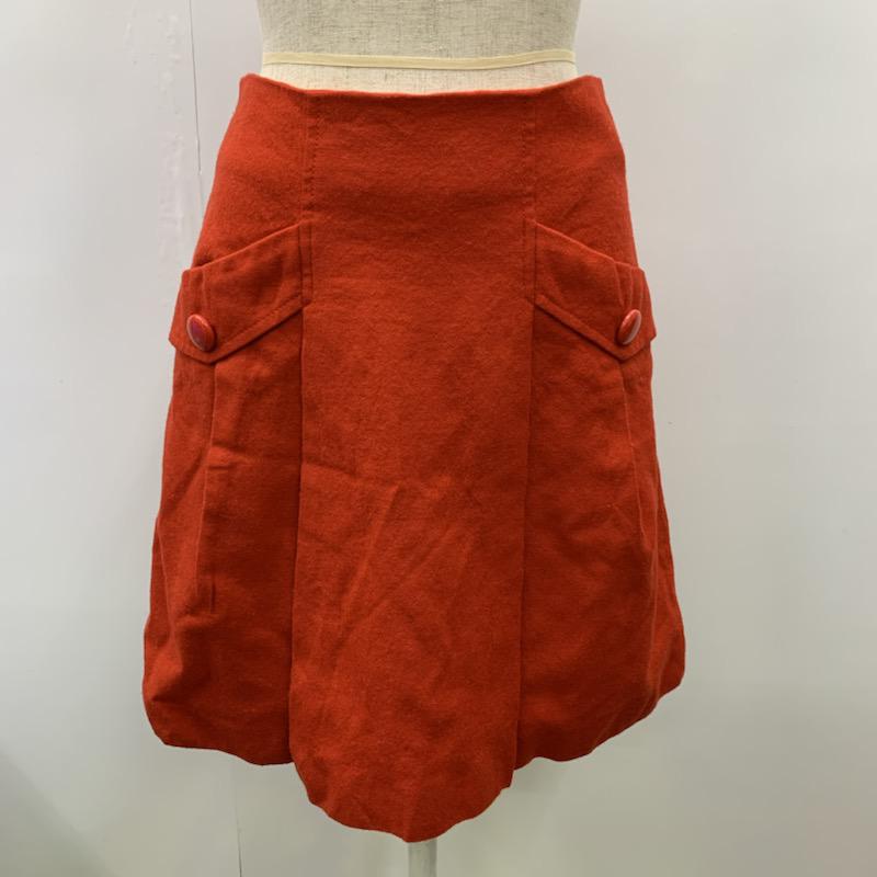 クローラ crolla スカート ひざ丈スカート Aラインスカート 無地 38 無地 赤 / レッド /  レディース USED 古着 中古 10021543