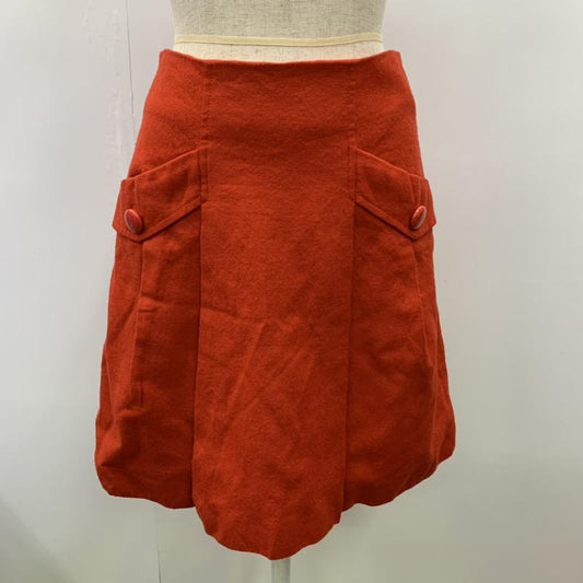 クローラ crolla スカート ひざ丈スカート Aラインスカート 無地 38 無地 赤 / レッド /  レディース USED 古着 中古 10021543