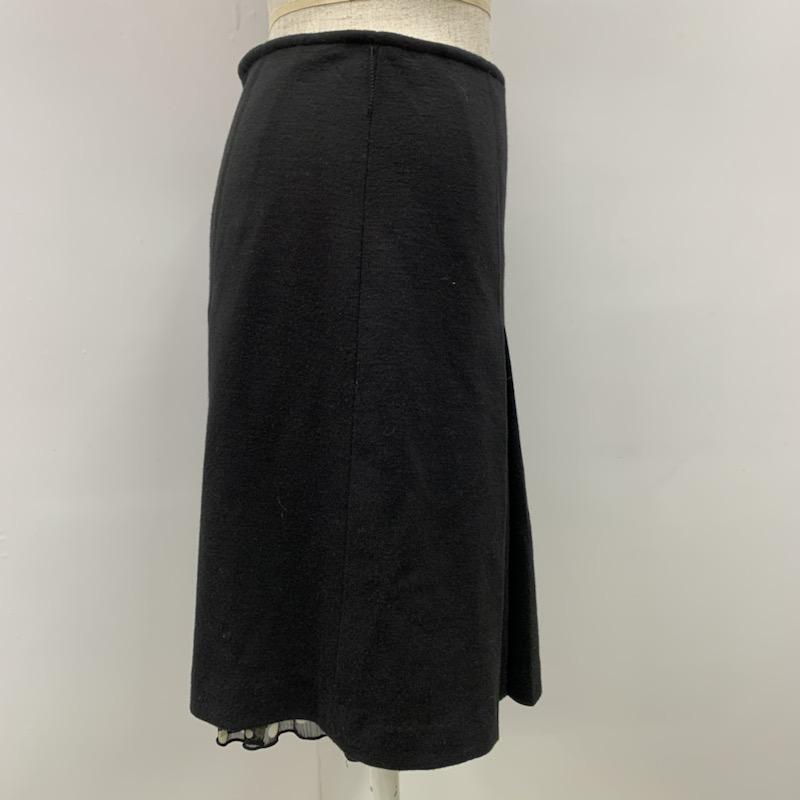 レストローズ L'EST ROSE スカート  フリル付ボックススカート 2 無地 黒 / ブラック /  レディース USED 古着 中古 10021544