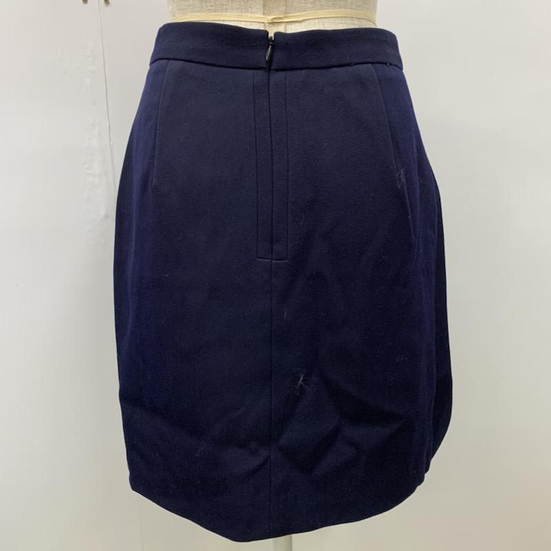 ウィット WHIT スカート ひざ丈スカート フリルデザインスカート 無地 M 無地 紺 / ネイビー /  レディース USED 古着 中古 10021548