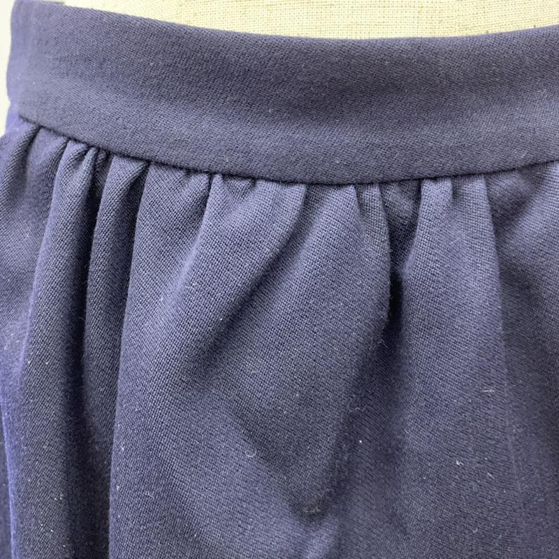 ウィット WHIT スカート ひざ丈スカート フリルデザインスカート 無地 M 無地 紺 / ネイビー /  レディース USED 古着 中古 10021548