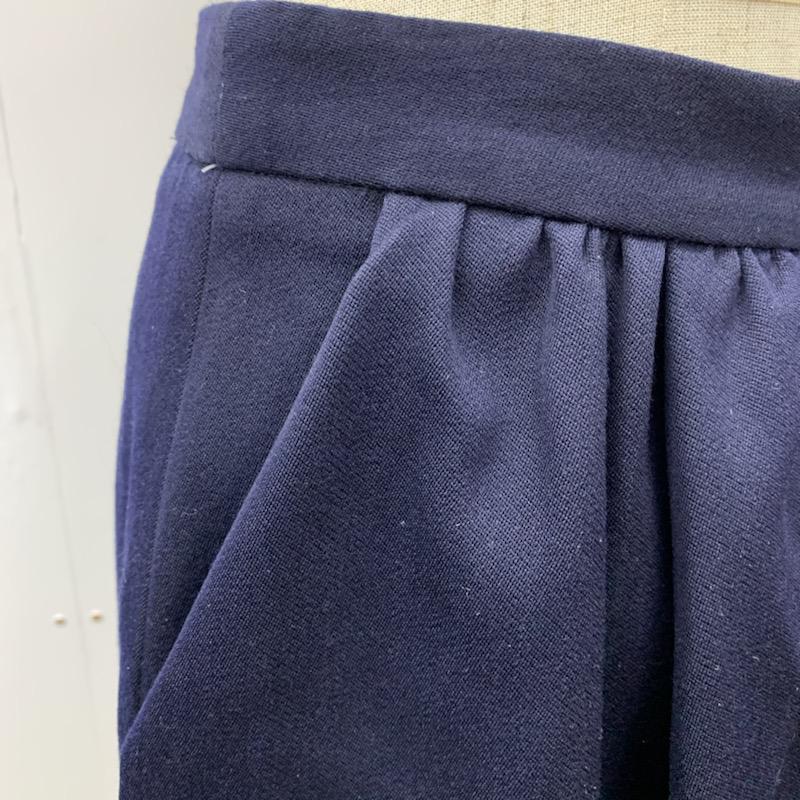 ウィット WHIT スカート ひざ丈スカート フリルデザインスカート 無地 M 無地 紺 / ネイビー /  レディース USED 古着 中古 10021548