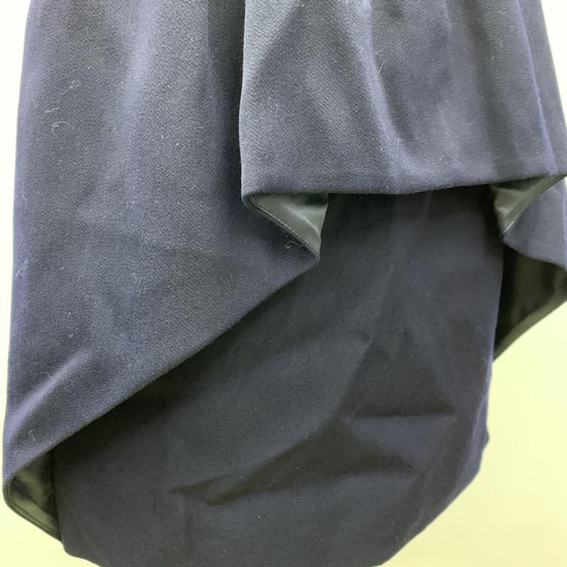 ウィット WHIT スカート ひざ丈スカート フリルデザインスカート 無地 M 無地 紺 / ネイビー /  レディース USED 古着 中古 10021548