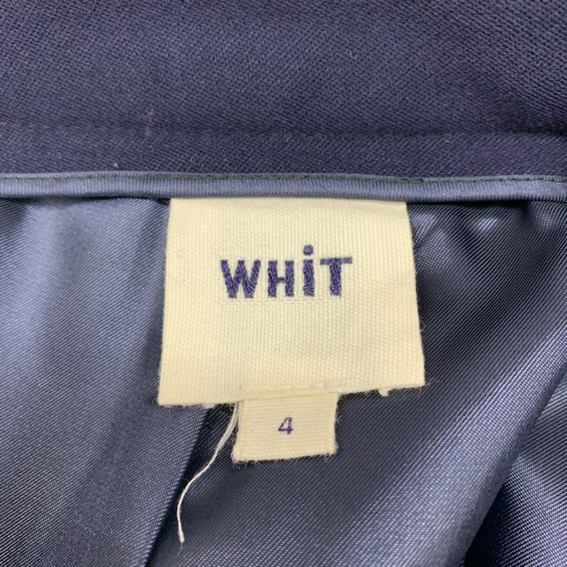 ウィット WHIT スカート ひざ丈スカート フリルデザインスカート 無地 M 無地 紺 / ネイビー /  レディース USED 古着 中古 10021548