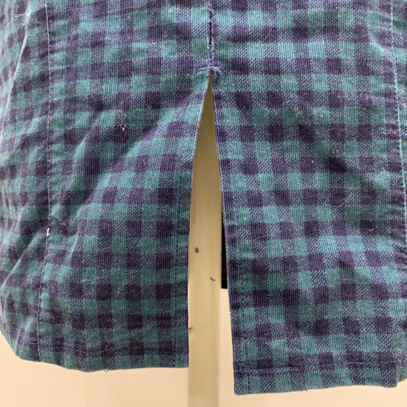 シュープリーム ララ Supreme.La.La スカート  ギンガムチェックコーデュロイスカート S チェック 紺 / ネイビー / X 緑 / グリーン /  レディース USED 古着 中古 10021655