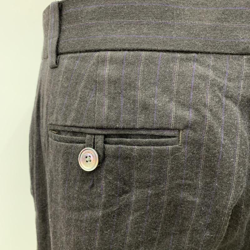 トゥモローランド TOMORROWLAND パンツ  カシミヤ混ストライプパンツ 38 無地 灰 / グレー /  レディース USED 古着 中古 10021657