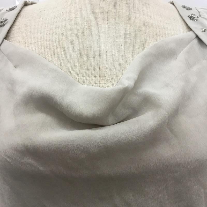 プロポーションボディドレッシング PROPORTION BODY DRESSING カットソー  ビジュー付ドレープカットソー 3 無地 グレージュ / グレージュ /  レディース USED 古着 中古 10021705