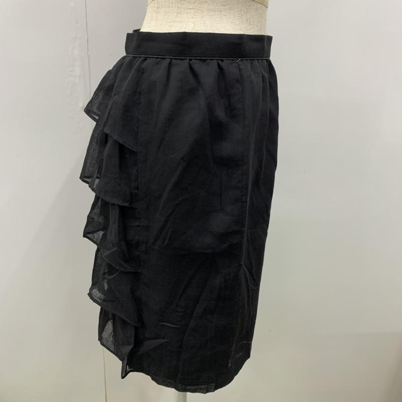 ラピスルーチェパービームス LAPIS LUCE PER BEAMS スカート ミニスカート バックフリルスカート 無地 36 無地 黒 / ブラック /  レディース USED 古着 中古 10021716