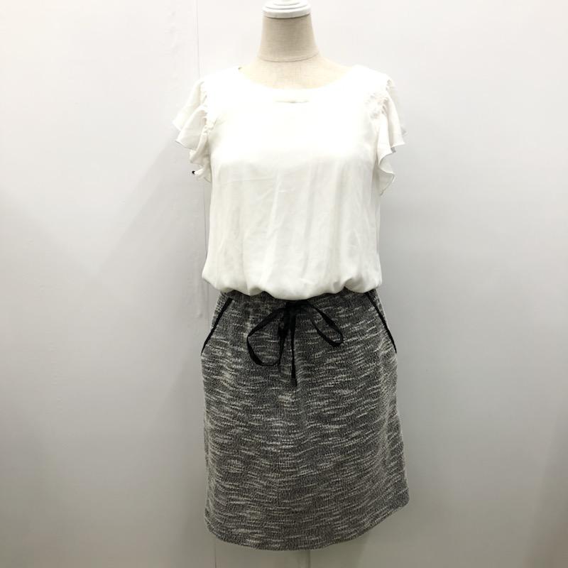レストローズ L'EST ROSE ワンピース  切替ワンピース 2 無地 白 / ホワイト / X 灰 / グレー /  レディース USED 古着 中古 10021739