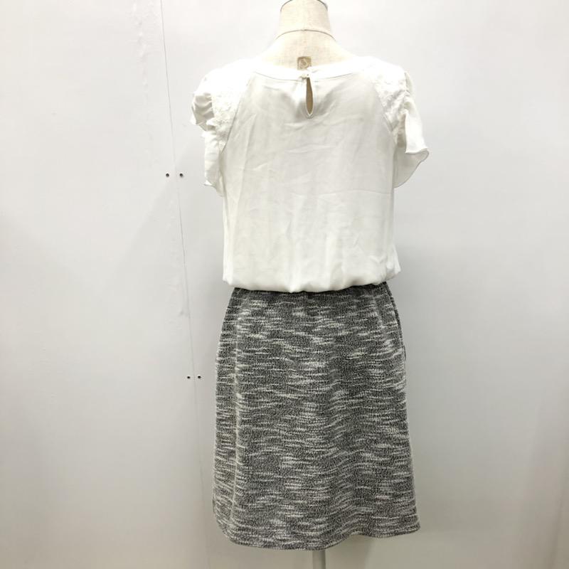 レストローズ L'EST ROSE ワンピース  切替ワンピース 2 無地 白 / ホワイト / X 灰 / グレー /  レディース USED 古着 中古 10021739