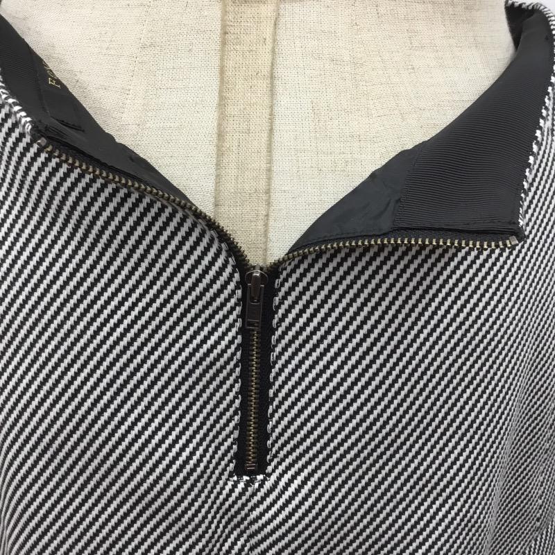 フォンセ FONCE スカート  フレアスカート ジオメトリック 36 ストライプ 白 / ホワイト / X 黒 / ブラック /  レディース USED 古着 中古 10021789