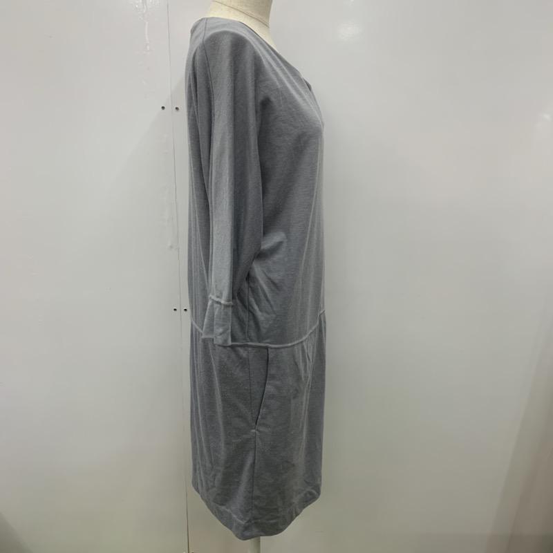 ジャーナルスタンダード JOURNAL STANDARD ワンピース ひざ丈スカート 無地 七分袖 無地 灰 / グレー /  レディース USED 古着 中古 10021809