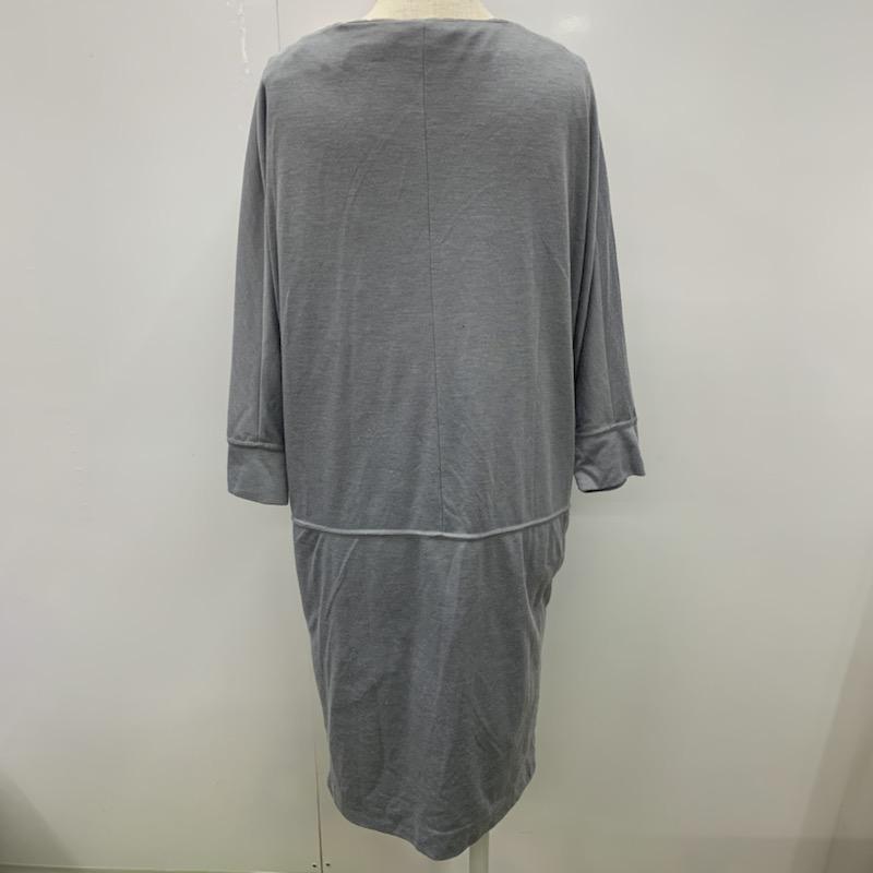 ジャーナルスタンダード JOURNAL STANDARD ワンピース ひざ丈スカート 無地 七分袖 無地 灰 / グレー /  レディース USED 古着 中古 10021809