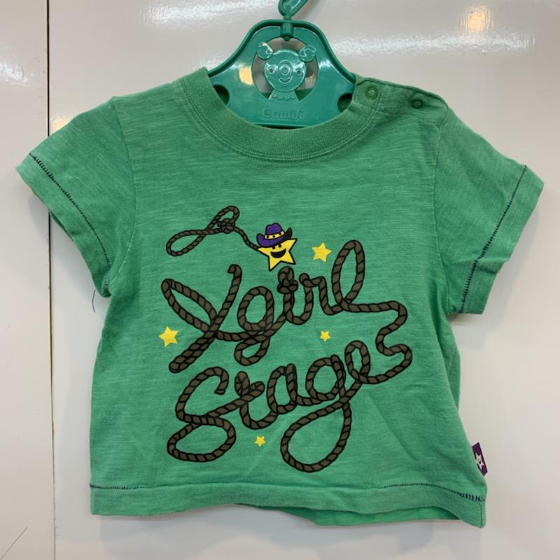 エックスガール X-girl Tシャツ 半袖 キッズ 半袖Tシャツ 80? 12M 緑 / グリーン /  ガールズ USED 古着 中古 10021886