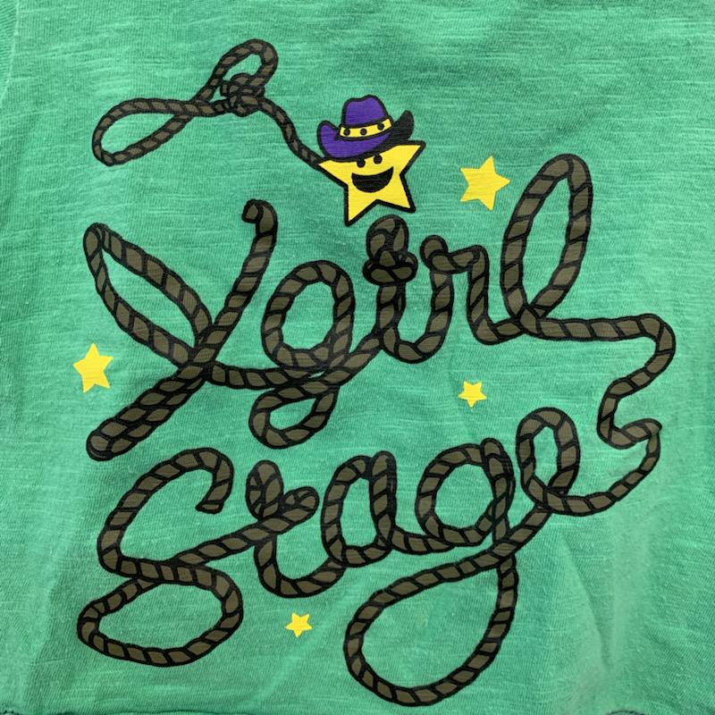 エックスガール X-girl Tシャツ 半袖 キッズ 半袖Tシャツ 80? 12M 緑 / グリーン /  ガールズ USED 古着 中古 10021886