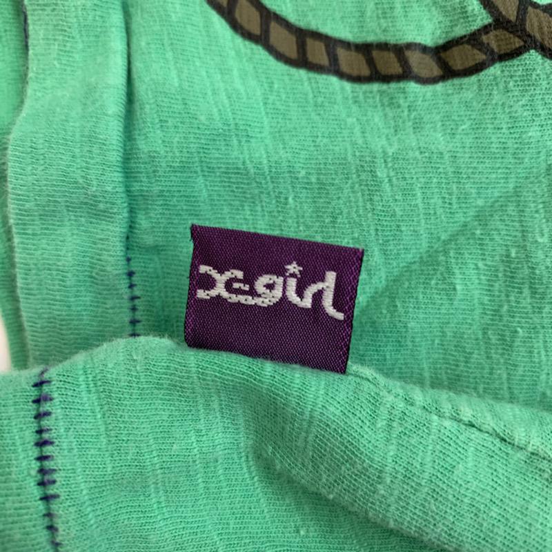 エックスガール X-girl Tシャツ 半袖 キッズ 半袖Tシャツ 80? 12M 緑 / グリーン /  ガールズ USED 古着 中古 10021886