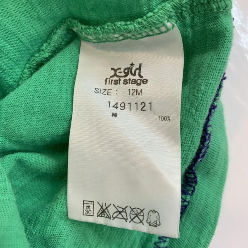 エックスガール X-girl Tシャツ 半袖 キッズ 半袖Tシャツ 80? 12M 緑 / グリーン /  ガールズ USED 古着 中古 10021886