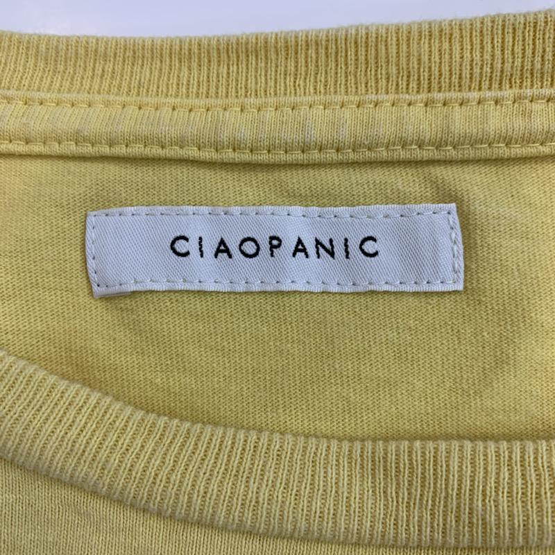 チャオパニック CIAOPANIC Tシャツ 半袖 無地 ロゴ M 無地 X ロゴ、文字 黄 / イエロー /  メンズ USED 古着 中古 10022151