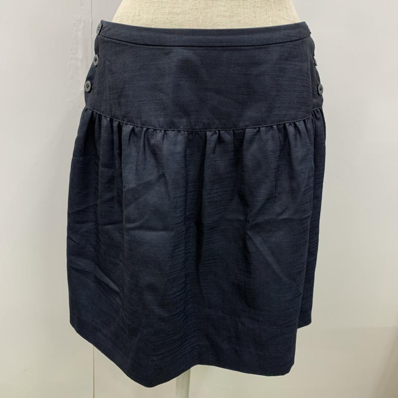 チノス CHINOS スカート ひざ丈スカート フレアスカート 無地 38 無地 紺 / ネイビー /  レディース USED 古着 中古 10022244