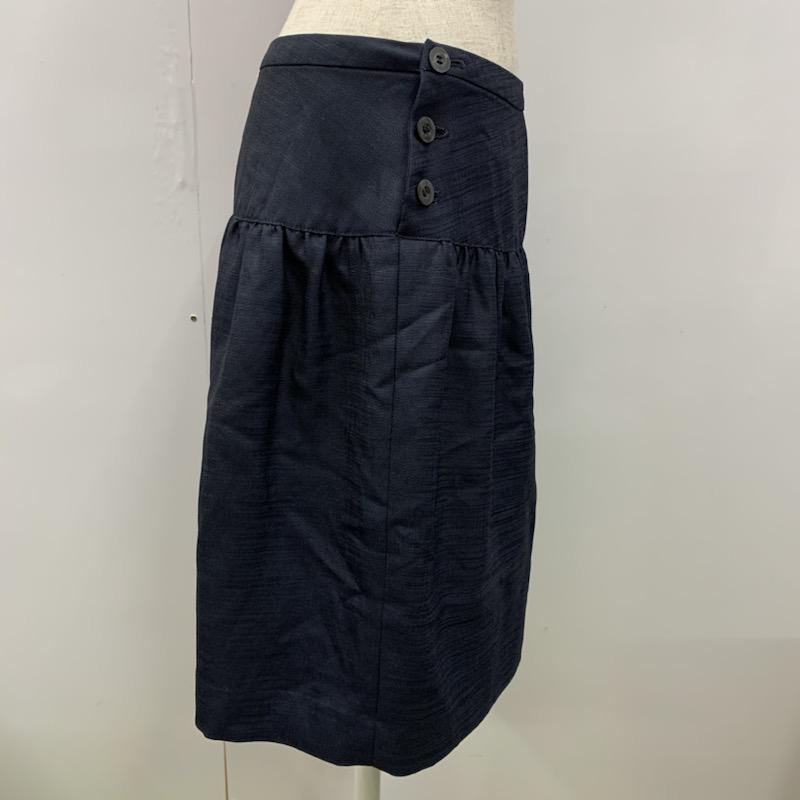 チノス CHINOS スカート ひざ丈スカート フレアスカート 無地 38 無地 紺 / ネイビー /  レディース USED 古着 中古 10022244