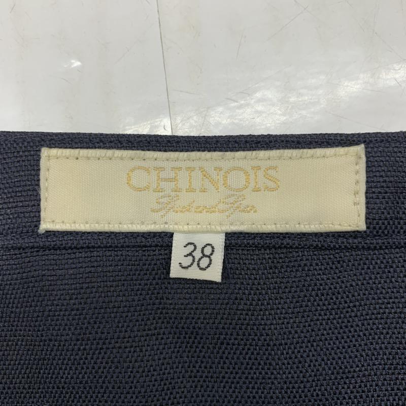 チノス CHINOS スカート ひざ丈スカート フレアスカート 無地 38 無地 紺 / ネイビー /  レディース USED 古着 中古 10022244