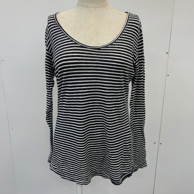 ビームス ハート BEAMS HEART Tシャツ 長袖 ロンT ボーダー ボーダー柄 白 / ホワイト / X 紺 / ネイビー /  レディース USED 古着 中古 10022408