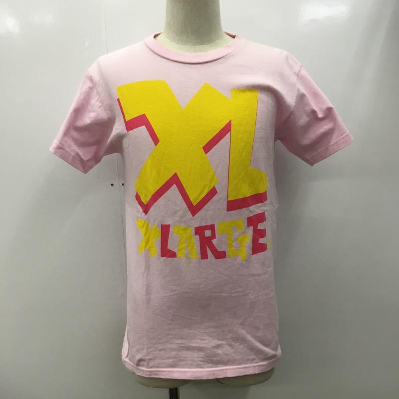 エクストララージ XLARGE Tシャツ 半袖 無地 ロゴ S 無地 X ロゴ、文字 桃 / ピンク / X 黄 / イエロー /  メンズ USED 古着 中古 10022522