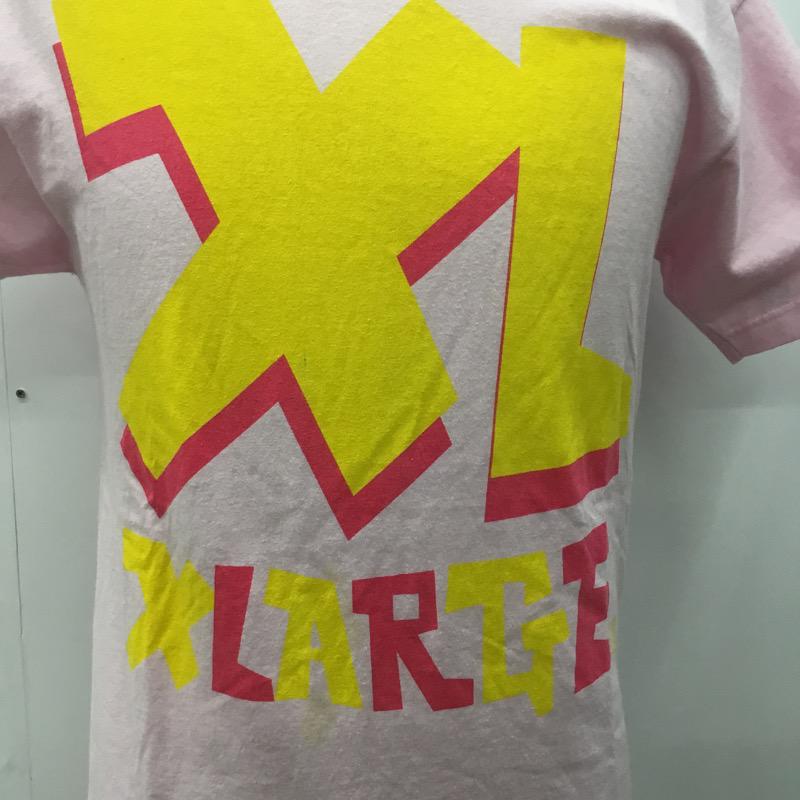 エクストララージ XLARGE Tシャツ 半袖 無地 ロゴ S 無地 X ロゴ、文字 桃 / ピンク / X 黄 / イエロー /  メンズ USED 古着 中古 10022522