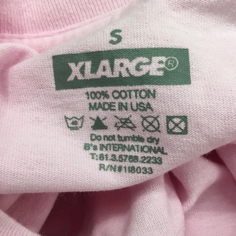 エクストララージ XLARGE Tシャツ 半袖 無地 ロゴ S 無地 X ロゴ、文字 桃 / ピンク / X 黄 / イエロー /  メンズ USED 古着 中古 10022522