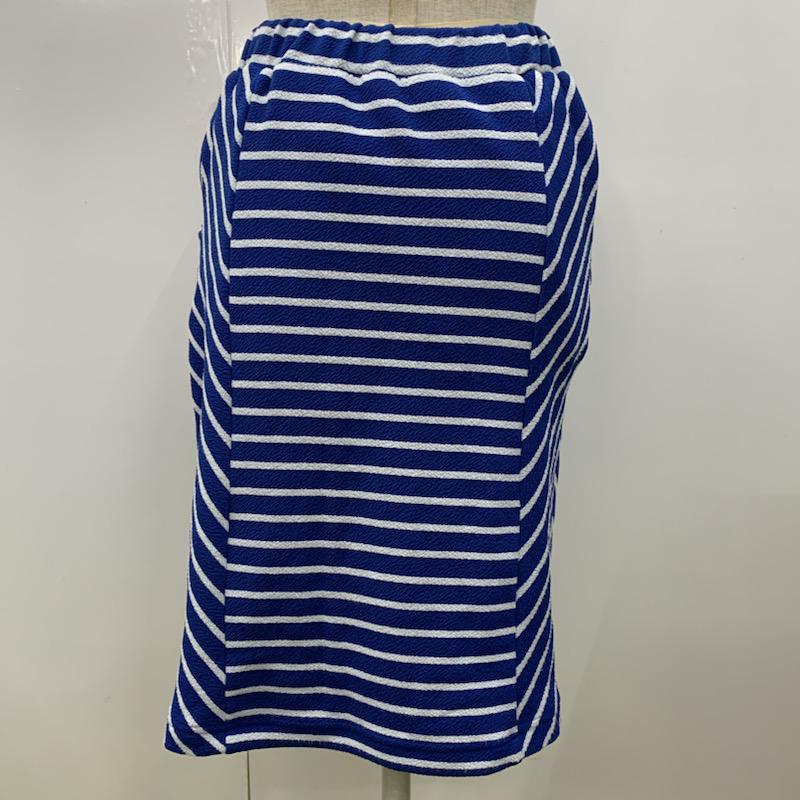 アズールバイマウジー AZUL BY MOUSSY スカート ひざ丈スカート タイトスカート ボーダー タグ付き S ボーダー柄 青 / ブルー / X 白 / ホワイト /  レディース USED 古着 中古 10022563
