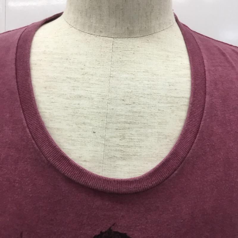 マージン Magine Tシャツ 半袖 無地 ロゴ 48 無地 えんじ / ワインレッド /  メンズ USED 古着 中古 10022805